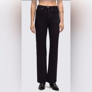 Re/Done Black High-Rise Straight-Leg Jeans